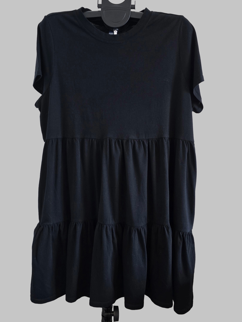 Old Navy Solid Black Tiered Babydoll Tunic Dress - Size XL